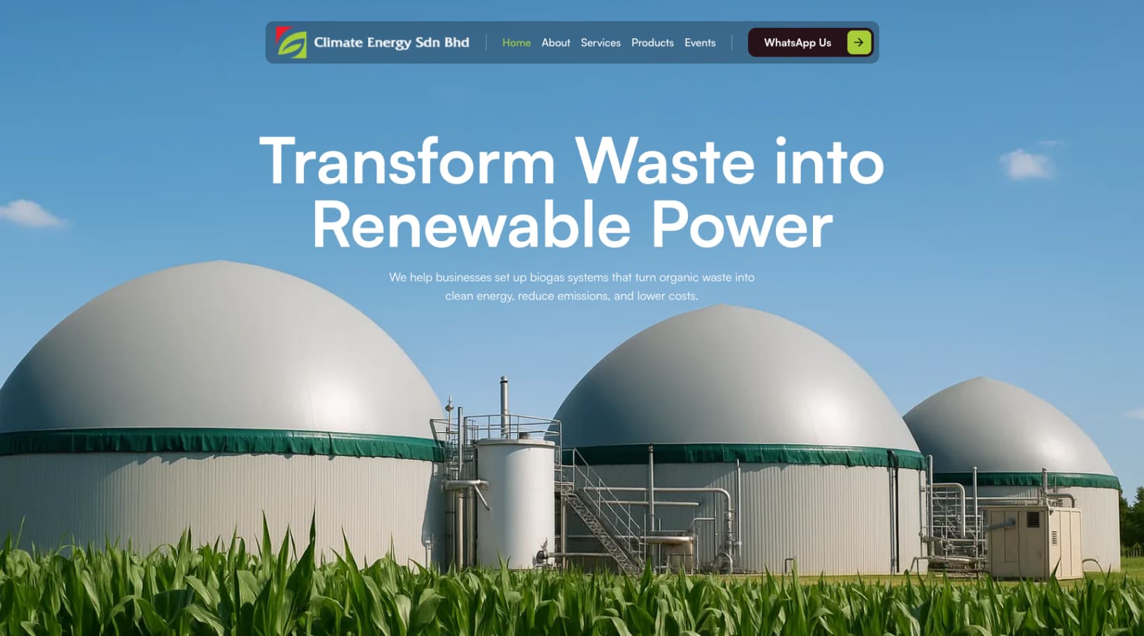 Responsive marketing page layout with bold typography